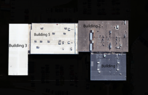 Division of buildings map for Battle of the Buildings food drive. 